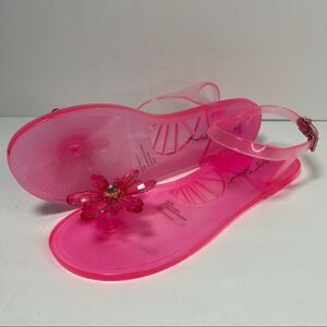 Betsey Johnson Sarai Pink Jelly Daisy Sandals 9